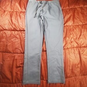 ESNTLS Mens Pants Large (34x30) Beige Drawstring Tapered Chino Active Minimalist